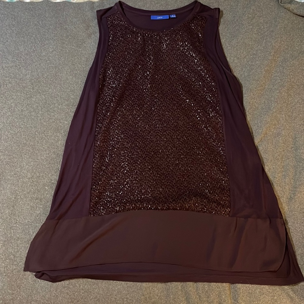 Maroon, APT 9 tank top.  Size large